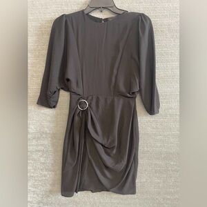 The Kooples LBD mini Dress -Size 1/S elegant Crepe Viscose Buckle Embellished